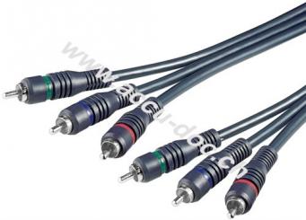 Component-Kabel RGB/YUV Video, 3x Cinch, 10 m, Schwarz - 3x Cinch-Stecker (YUV/RGB) > 3x Cinch-Stecker (YUV/RGB) 