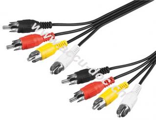 Stereo Verbindungskabel 4x Cinch, 1.5 m - 4x Cinch-Stecker > 4x Cinch-Stecker 