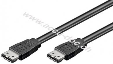 HDD eSATA Kabel 1.5 GBits / 3 GBits / 6 GBits, 2 m, Schwarz - eSATA I-Typ Stecker > eSATA I-Typ Stecker 