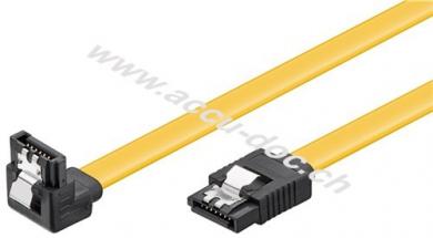 PC-Datenkabel, 6 Gbit/s, 90° Clip, 0.5 m, Gelb - SATA L-Typ Stecker > SATA L-Typ Stecker 90° 