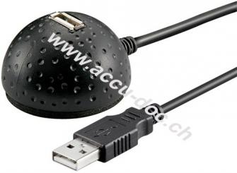 USB 2.0 Hi-Speed Verlängerungskabel mit Standfuß, Schwarz, 1.5 m - USB 2.0-Stecker (Typ A) > USB 2.0-Buchse (Typ A) 