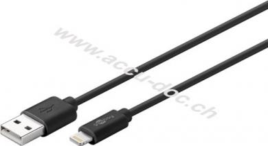 Lightning USB Lade- und Synchronisationskabel, 3 m, Schwarz 