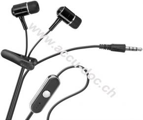 In-Ear Headset, Schwarz-Silber, 1.15 m - mit Freisprecheinrichtung 