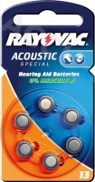Acoustic Special PR48/13A Batterie, 6 Stk. Blister - Zink-Luft Hörgeräte-Knopfzelle, 1,4 V 