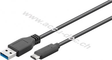 Sync & Charge Super Speed USB-C™ auf USB A 3.0 Ladekabel, 0.5 m, Schwarz - USB 3.0-Stecker (Typ A) > USB-C™-Stecker 