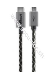 USB-C™ auf Micro-USB Sync/Ladekabel, 1 m, Schwarz - geeignet für Geräte mit USB-C™ Anschluss 