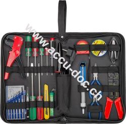 Lötset und Werkzeugset in praktischer Tasche, 20-tlg. - Zubehör-Set mit Lötkolben, Schraubendreher, Phasenprüfer, Zangen 