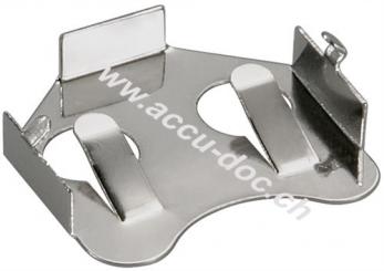 CR2012-2032 Knopfzellenhalter, Silber - max. 20 mm, Silber, Printmontage, horizontal (2-Pin) 
