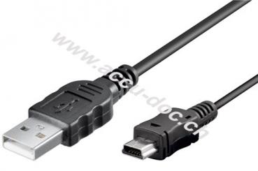 Mini USB Sync- und Ladekabel, Schwarz, 1 m - USB 2.0-Stecker (Typ A) > USB 2.0-Mini-Stecker (Typ B, 5-Pin) 