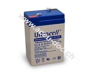 UL Bleiakku 6 V, 4,5 Ah (UL4.5-6) - Faston (4,8 mm) Bleiakku 