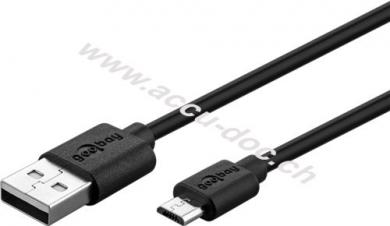 Micro-USB Lade- und Synchronisationskabel, 1 m, Schwarz - für Android-Geräte, schwarz 