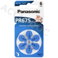 Hearing Aid V675/PR44 (PR675) Batterie, 6 Stk. Blister - Zink-Luft Hörgeräte-Knopfzelle, 1,4 V 