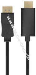 DisplayPort/HDMI™ Adapterkabel 1.2, vergoldet, 2 m, Schwarz - DisplayPort-Stecker > HDMI™-Stecker (Typ A) 