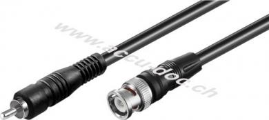 Video Adapterkabel BNC zu Cinch (RG59), zweifach geschirmt, 2 m, Schwarz - BNC-Stecker > Cinch-Stecker 