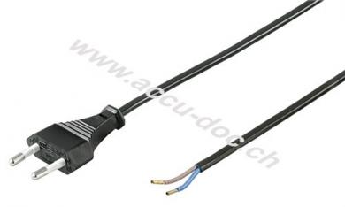 Kabel mit Eurostecker zum Konfektionieren, 1,5 m, Schwarz, Schwarz - Eurostecker (Typ C, CEE 7/16) > lose Kabelenden 