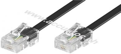 ISDN-Modularanschlusskabel, 6 m, Schwarz - Kupferkaschierter Aluminiumleiter (CCA), RJ45-Stecker (8P4C) > RJ45-Stecker (8P4C) 