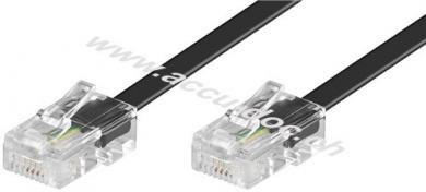 ISDN-Modularanschlusskabel, 10 m, Schwarz - Kupferkaschierter Aluminiumleiter (CCA), RJ45-Stecker (8P4C) > RJ45-Stecker (8P4C) 