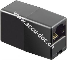 ISDN-Adapter, Schwarz - RJ45-Buchse (8P8C) > RJ45-Buchse (8P8C) 