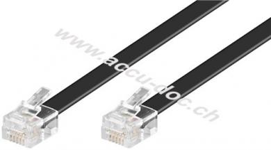 Modularkabel/Telefonkabel, 3 m, Schwarz - Kupferkaschierter Aluminiumleiter (CCA), RJ12-Stecker (6P6C) > RJ12-Stecker (6P6C) 