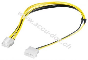PC Stromkabel/Stromadapter, 5.25 Stecker zu EPS, 8 Pin, 0.28 m - HDD/5,25 Zoll-Stecker (4-Pin) > EPS-Stecker 