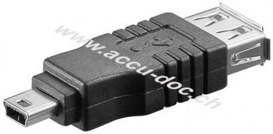 USB 2.0 Hi-Speed Adapter, USB 2.0-Buchse (Typ A) - USB 2.0-Buchse (Typ A) > USB 2.0-Mini-Stecker (Typ B, 5-Pin) 