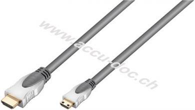 Mini High Speed HDMI™ Adapterkabel, 1.5 m, Grau - HDMI™ Mini-Stecker (Typ C), HDMI™-Stecker (Typ A) 