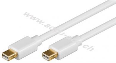 Mini DisplayPort™-Verbindungskabel 1.2, vergoldet, 1 m, Weiß - Mini DisplayPort-Stecker > Mini DisplayPort-Stecker 