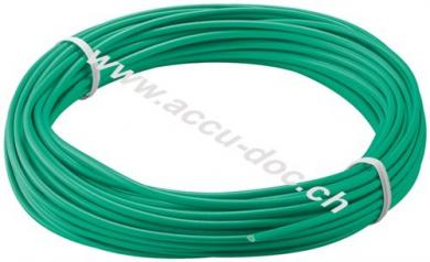 Kupferlitze isoliert, 10 m, grün, Grün - einadriges Kupferkabel, mehrdrähtig (18x 0,1 mm) 