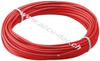 Kupferlitze isoliert, 10 m, rot, Rot - einadriges Kupferkabel, mehrdrähtig (18x 0,1 mm) 