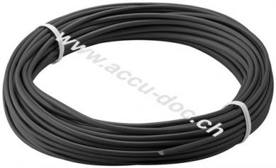 Kupferlitze isoliert, 10 m, schwarz, Schwarz - einadriges Kupferkabel, mehrdrähtig (18x 0,1 mm) 