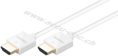 High Speed HDMI™ Kabel mit Ethernet vergoldet, 0.5 m, Weiß - HDMI™-Stecker (Typ A) > HDMI™-Stecker (Typ A) 