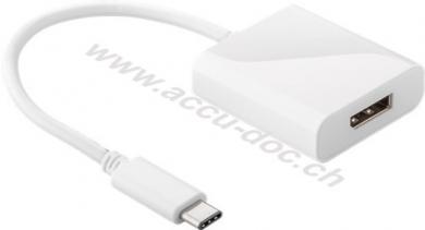 USB-C™-auf-DisplayPort™-Adapter, Weiß, 0.2 m - USB-C™-Stecker <-> DisplayPort™-Buchse 
