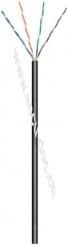 CAT 5e Outdoor Netzwerkkabel, U/UTP, schwarz, 100 m - Kupferkaschierter Aluminiumleiter (CCA), AWG 24/1 (solid), Polyethylen-Kabelmantel (PE) 