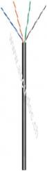 CAT 6 Outdoor Netzwerkkabel, U/UTP, schwarz, 100 m - Kupferkaschierter Aluminiumleiter (CCA), AWG 24/7 (stranded), Polyethylen-Kabelmantel (PE) 