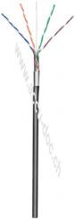 CAT 5e Outdoor Netzwerkkabel, F/UTP, schwarz, 100 m - Kupferkaschierter Aluminiumleiter (CCA), AWG 24/1 (solid), Polyethylen-Kabelmantel (PE) 