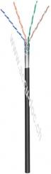 CAT 5e Outdoor Netzwerkkabel, F/UTP, schwarz, 100 m - Kupferkaschierter Aluminiumleiter (CCA), AWG 26/7 (stranded), Polyethylen-Kabelmantel (PE) 