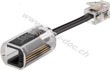 Telefonhörerkabel-Entwirrer (Anti-Twist-Adapter), Schwarz-Transparent, 0.03 m - verhindert das Verknoten von Telefonhörerkabeln 