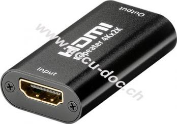 HDMI™ 4K2K Repeater, vergoldet, Schwarz - zur Verlängerung von HDMI ™ -Signalen auf bis zu 40 m 