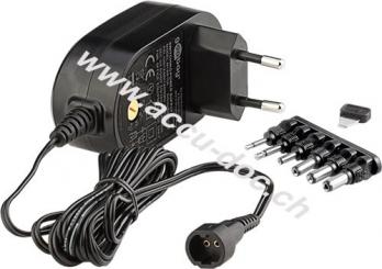 Universal-Netzteil (3V-12V max. 18W / 1,5A), Schwarz, 1.8 m - inkl. 6 DC-Adapter 