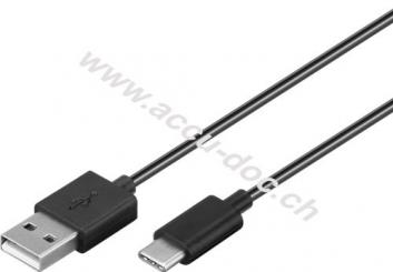 USB-C™ Lade- und Synchronisationskabel, 2 m, Schwarz - verbindet Geräte mit USB-C™- und USB-A-Anschlüssen miteinander 