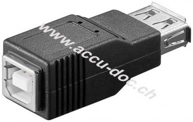 USB 2.0 Hi-Speed Adapter, USB 2.0-Buchse (Typ A) - USB 2.0-Buchse (Typ A) > USB 2.0-Buchse (Typ B) 