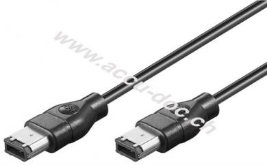 FireWire™ 400 Anschlusskabel, 6 Pin, IEEE1394, 1.8 m, Schwarz - FireWire 400 Stecker (6-Pin) > FireWire 400 Stecker (6-Pin) 
