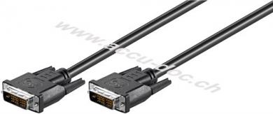 DVI-D Full HD Kabel Single Link, vernickelt, 2 m, Schwarz - DVI-D-Stecker Single-Link (18+1 pin) > DVI-D-Stecker Single-Link (18+1 pin) 