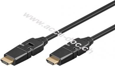Series 1.4 High-Speed-HDMI™-360°-Kabel mit Ethernet, 2 m, Schwarz - HDMI™-Stecker (Typ A) > HDMI™-Stecker (Typ A), 360° drehbar 