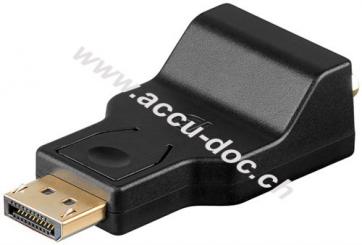 DisplayPort™-/VGA-Adapter 1.1, vergoldet, Schwarz - DisplayPort™-Stecker > VGA-Buchse (15-polig) 