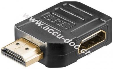 HDMI™-Adapter, vergoldet, Schwarz - HDMI™-Buchse (Typ A) > HDMI™-Stecker (Typ A) 270° 