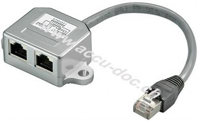 Kabel-Splitter (Netzwerkdoppler), CAT Y-Adapter - Beschaltung: 2x CAT 5 Ethernet, geschirmt 