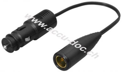 Adapterkabel mit Powerstecker 0,25 m, 0.25 m, Schwarz - Normstecker > Kfz-Kupplung 