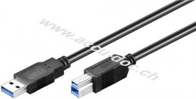 USB 3.0 SuperSpeed Kabel, schwarz, 0.5 m - USB 3.0-Stecker (Typ A) > USB 3.0-Stecker (Typ B) 