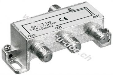 BK-Verteiler, 3-fach, 3 x out, Silber - Verteiler für BK-Anlagen 5 MHz - 1000 MHz 